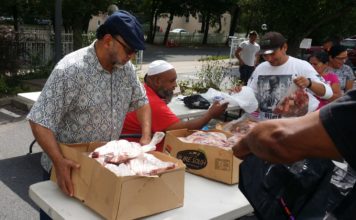 MEAT DISTRIBUTION AT MASJID DARUL QURAN, AL HUMDULIAH, NICE TURNED OUT… ALLAH (GOD) IS GREAT!!! SEP. 15, 2018′